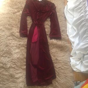 Oscar de la Renta Rich Burgundy Velvet Dress